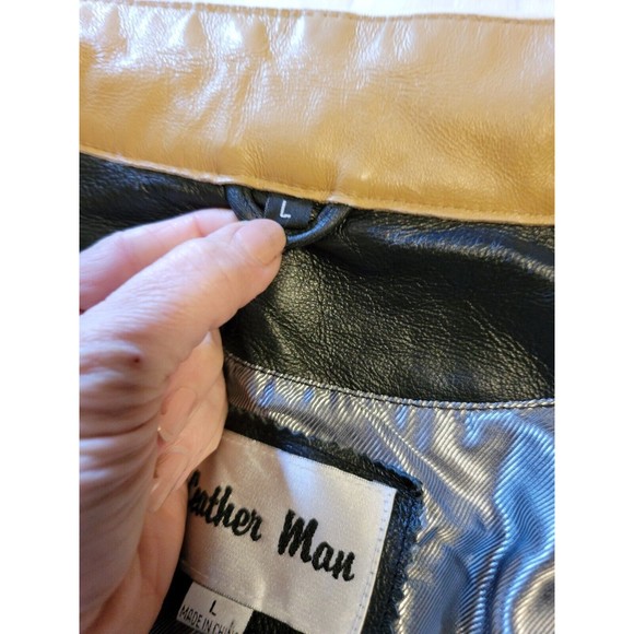 Women's Black Tan Leather Moto Jacket Sz M/L Biker Rocker Beautiful! NWT - Picture 9 of 16